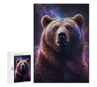 Jigsaws 300 PCS for Adults Galactic Bear Portrait Adult Jigsaw Puzzle Brain Teaser Game A Work of Art Fun at Home Activities, 300 PCS