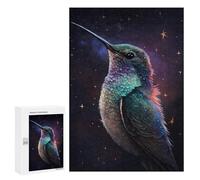 Jigsaws 300 PCS for Adults Galactic Hummingbird Art Print Adult Jigsaw Puzzle Brain Teaser Game A Work of Art Fun at Home Activities, 300 PCS