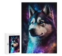 Jigsaws 300 PCS for Adults Galactic Wolf Portrait -45 Adult Jigsaw Puzzle Brain Teaser Game A Work of Art Fun at Home Activities, 300 PCS