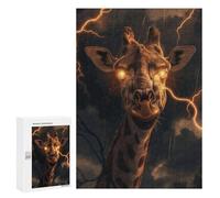 Jigsaws 300 PCS for Adults Giraffe Lighting Fantasy Jigsaw Puzzle Brain Teaser Game Presents for Women Fun Activities at Home 300 PCS