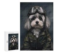 Jigsaws 300 PCS for Adults Havanese Soldier Puzzles for Adults Hands-on Game Presents for Women Fun Activities at Home 300 PCS