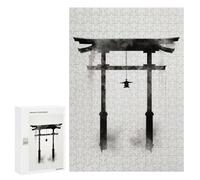 Jigsaws 300 PCS for Adults Japanese Art Ink Shrine Adult Jigsaw Puzzle Relax Games Perfect Decoration Christmas Birthday Gifts 300 PCS