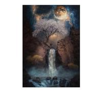 Jigsaws 300 PCS for Adults Mystical Moonlit Waterfall Jigsaws for Adults Relaxing Games Perfect Decoration Fun Activities at Home 300 PCS