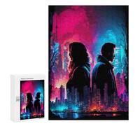 Jigsaws 300 PCS for Adults Neon Nightscape Romance Jigsaws for Adults Toy Wall Decor Birthday Present Unique Birthday And Xmas Gifts 300 PCS