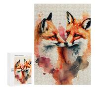Jigsaws 300 PCS for Adults Romantic Fox Couple Jigsaws for Adults Toy Wall Decor Birthday Present Unique Birthday And Xmas Gifts 300 PCS
