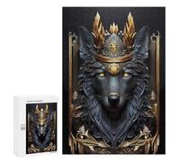 Jigsaws 300 PCS for Adults Royal Crown Wolf Art Deco Puzzle for Adults Family Game A Work of Art Unique Birthday And Xmas Gifts 300 PCS