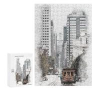 Jigsaws 300 PCS for Adults San Francisco Cable Car Jigsaw Puzzle Brain Teaser Game Presents for Women Fun Activities at Home 300 PCS