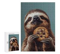 Jigsaws 300 PCS for Adults Sloth Eating Cookie Jigsaws for Adults Toy Wall Decor Birthday Present Unique Birthday And Xmas Gifts 300 PCS