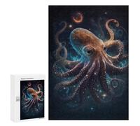 Jigsaws 300 PCS for Adults Space Octopus Art Print Adult Jigsaw Puzzle Brain Teaser Game A Work of Art Fun at Home Activities, 300 PCS