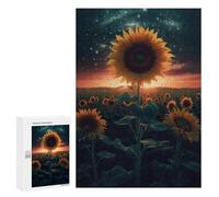 Jigsaws 300 PCS for Adults Sunflower Earth Space Jigsaw Puzzle Brain Teaser Game Presents for Women Fun Activities at Home 300 PCS