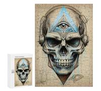 Jigsaws 300 PCS for Adults Third Eye Blind Skull Jigsaws for Adults Toy Wall Decor Birthday Present Unique Birthday And Xmas Gifts 300 PCS