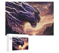 Jigsaws 300 PCS for Adults Thundering Tiger Lightning Storm Jigsaw Puzzle Brain Teaser Game Presents for Women Fun Activities at Home 300 PCS