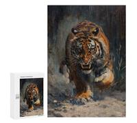 Jigsaws 300 PCS for Adults Tiger Angry Scary Hungry Jigsaw Puzzle Brain Teaser Game Presents for Women Fun Activities at Home 300 PCS