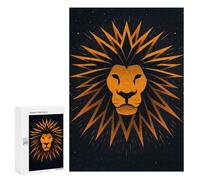 Jigsaws 300 PCS for Teenagerss Abstract Lion Vector Portrait with Spiked Mane Puzzles for Adults Hands-on Game Birthday Present Birthday Present, Gifts, 300 PCS