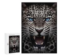 Jigsaws 300 PCS for Teenagerss Angry Jaguar Face Animal Jigsaw Puzzle Brain Teaser Game Stress Reliever Challenging To Complete 300 PCS