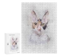 Jigsaws 300 PCS for Teenagerss Cornish Rex Cat Watercolor Jigsaw for Adults Anti-Stress Toys Pattern Assembly Birthday Present, Gifts, 300 PCS