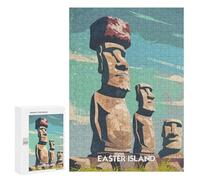 Jigsaws 300 PCS for Teenagerss Easter Island Statues Jigsaw Puzzle Brain Teaser Game Stress Reliever Challenging To Complete 300 PCS