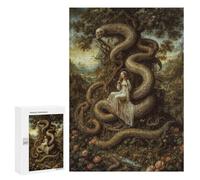 Jigsaws 300 PCS for Teenagerss Eve And Serpent Jigsaw Puzzle Brain Teaser Game Stress Reliever Challenging To Complete 300 PCS