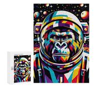 Jigsaws 300 PCS for Teenagerss Gorilla Astronaut Wpap Jigsaws for Adults Brain Teaser Game Birthday Present Challenging To Complete 300 PCS
