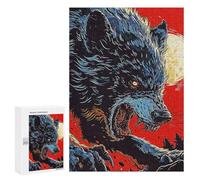 Jigsaws 300 PCS for Teenagerss Horror Wolf Vintage Puzzles for Adults Hands-on Game Birthday Present Birthday Present, Gifts, 300 PCS