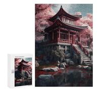 Jigsaws 300 PCS for Teenagerss Japanese Architecture Jigsaw Puzzle Brain Teaser Game Stress Reliever Challenging To Complete 300 PCS