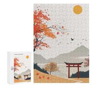 Jigsaws 300 PCS for Teenagerss Japanese Autumn Landscape Jigsaw Puzzle Brain Teaser Game Stress Reliever Challenging To Complete 300 PCS