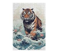 Jigsaws 300 PCS for Teenagerss Lion In The Great Wave Jigsaw for Adults Brain Teaser Game Analysis And Logic Gifts for Friends And Family 300 PCS