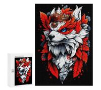 Jigsaws 300 PCS for Teenagerss Majestic Crowned Fox Digital Art Puzzles for Adults Hands-on Game Birthday Present Birthday Present, Gifts, 300 PCS