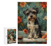 Jigsaws 300 PCS for Teenagerss Miniature Schnauzer Dog in Bathtub Puzzles for Adults Hands-on Game Birthday Present Birthday Present, Gifts, 300 PCS