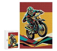 Jigsaws 300 PCS for Teenagerss Motocross Wpap Pop Art Jigsaw Puzzle Brain Teaser Game Stress Reliever Challenging To Complete 300 PCS