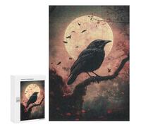 Jigsaws 300 PCS for Teenagerss Raven Under Full Moon Puzzles for Adults Hands-on Game Birthday Present Birthday Present, Gifts, 300 PCS