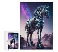 Jigsaws 300 PCS for Teenagerss Robotic Unicorn in Space Jigsaws for Adults Brain Teaser Game Birthday Present Challenging To Complete 300 PCS