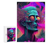 Jigsaws 300 PCS for Teenagerss Skull Portrait Jigsaws for Adults Brain Teaser Game Birthday Present Challenging To Complete 300 PCS