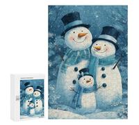 Jigsaws 300 PCS for Teenagerss Snowman Family Winter Scene Puzzles for Adults Hands-on Game Birthday Present Birthday Present, Gifts, 300 PCS