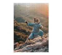 Jigsaws 300 PCS for Teenagerss Tai Chi Master Kitty Jigsaw for Adults Brain Teaser Game Analysis And Logic Gifts for Friends And Family 300 PCS