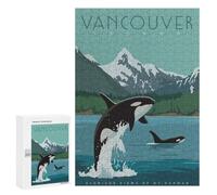 Jigsaws 300 PCS for Teenagerss Travel to Vancouver Jigsaw Puzzle Brain Teaser Game Stress Reliever Challenging To Complete 300 PCS