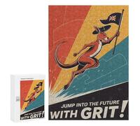 Jigsaws 300 PCS for Teenagerss Union Jack Kangaroo Jigsaw Puzzle Brain Teaser Game Stress Reliever Challenging To Complete 300 PCS