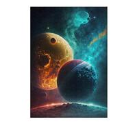 Jigsaws 300 PCS for Teenagerss Yin-Yang Planets in Space Jigsaw for Adults Brain Teaser Game Analysis And Logic Gifts for Friends And Family 300 PCS
