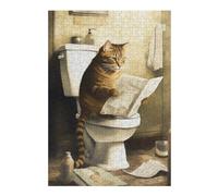 Jigsaws 38x26cm/1000pcs for Adults Funny Cat Reading News Puzzles for Adults Hands-on Game Pattern Assembly Christmas Birthday Gifts 38x26cm/1000pcs