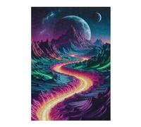 Jigsaws 38x26cm/1000pcs for Adults Neon Road Through Mountains Jigsaws for Adults Brain Teaser Game But Fun And Humorous Fun Activities at Home 38x26cm/1000pcs