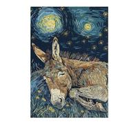 Jigsaws 38x26cm/1000pcs for Teenagerss Donkey Sleeping Under Starry Night Sky Puzzles for Adults Relaxing Games Difficult Hard Gifts for Friends And Family 38x26cm/1000pcs