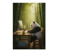 Jigsaws 38x26cm/1000pcs for Teenagerss Panda Working in Bamboo Forest Jigsaw for Adults Hands-on Game Difficult Challenge Birthday Present, Gifts, 38x26cm/1000pcs