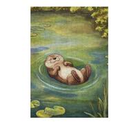 Jigsaws 38x26cm/1000pcs for Teenagerss Sleeping Otter in Pond Puzzles for Adults Relaxing Games Difficult Hard Gifts for Friends And Family 38x26cm/1000pcs