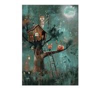 Jigsaws 38x26cm/1000pcs for Teenagerss Treehouse Dreams - Forest Magic at Night Puzzles for Adults Relaxing Games Difficult Hard Gifts for Friends And Family 38x26cm/1000pcs