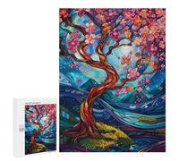 Jigsaws 500 PCS for Adults Abstract Cherry Blossoms Jigsaws for Adults Toy Wall Decor Birthday Present Unique Birthday And Xmas Gifts 500 PCS