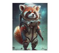 Jigsaws 500 PCS for Adults Astronaut Space Red Panda Jigsaws for Adults Relaxing Games Perfect Decoration Fun Activities at Home 500 PCS
