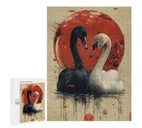 Jigsaws 500 PCS for Adults Black And White Swan Jigsaws for Adults Toy Wall Decor Birthday Present Unique Birthday And Xmas Gifts 500 PCS