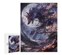 Jigsaws 500 PCS for Adults Black Kitsune Fox Jigsaws for Adults Toy Wall Decor Birthday Present Unique Birthday And Xmas Gifts 500 PCS