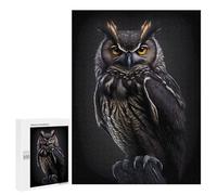 Jigsaws 500 PCS for Adults Black Owl Jigsaw Puzzle Brain Teaser Game Presents for Women Fun Activities at Home 500 PCS