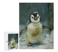 Jigsaws 500 PCS for Adults Cute Penguin Cub Snow Art Jigsaw Puzzle Brain Teaser Game Presents for Women Fun Activities at Home 500 PCS